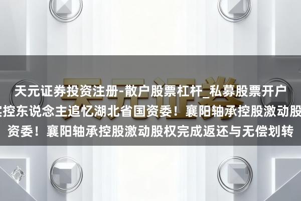 天元证券投资注册-散户股票杠杆_私募股票开户配资 司法判决落地，实控东说念主追忆湖北省国资委！襄阳轴承控股激动股权完成返还与无偿划转