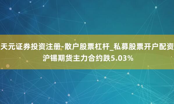 天元证券投资注册-散户股票杠杆_私募股票开户配资 沪锡期货主力合约跌5.03%