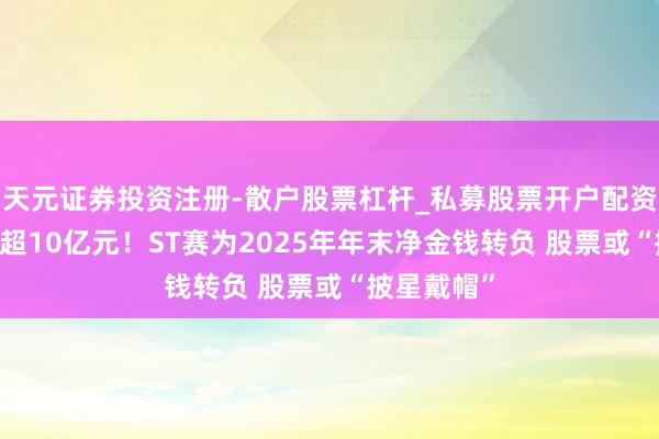 天元证券投资注册-散户股票杠杆_私募股票开户配资 最高预亏超10亿元！ST赛为2025年年末净金钱转负 股票或“披星戴帽”
